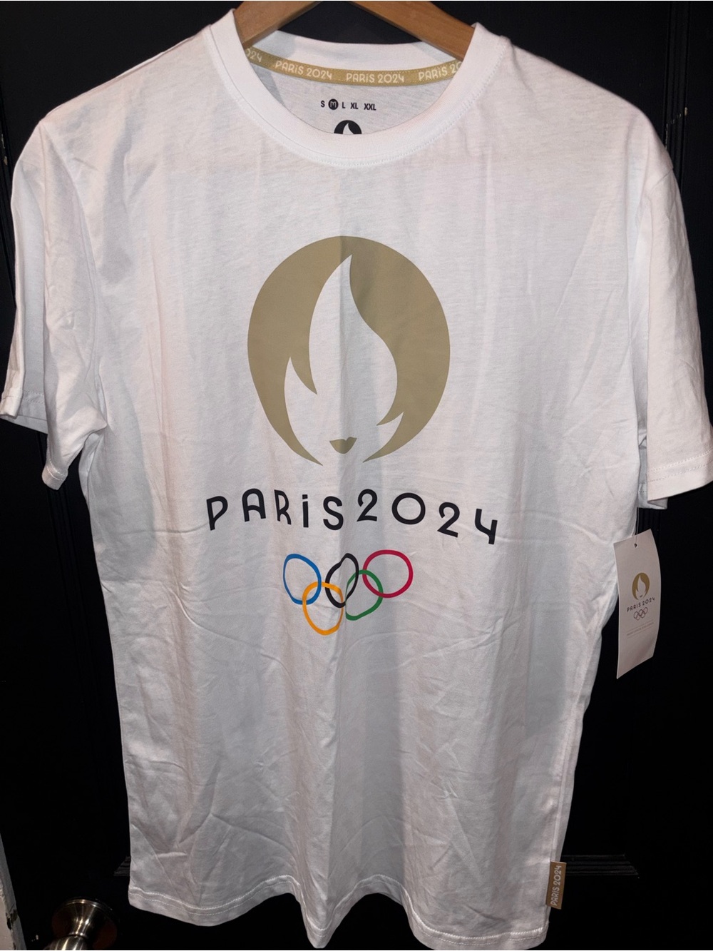 Paris 2024 Olympics Official Logo T-Shirt NWT White Medium Collectible
